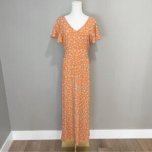 People Tree Organic Cotton Floral Maxi Dress Size 10